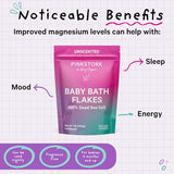 Pink Stork Baby Bath Flakes - Magnesium Bath Salts for Infants & Toddlers - 16 oz