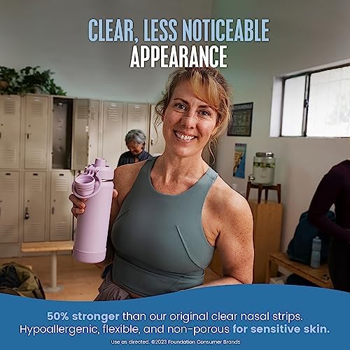 Breathe Right Extra Clear Drug-Free Nasal Strips (44 Count) for Congestion Relief & Better Sleep