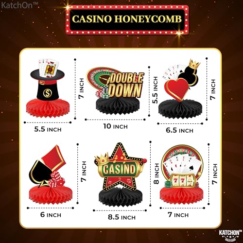 KatchOn Big Casino Centerpieces - 12 Pack Table Decorations for Las Vegas Theme Parties