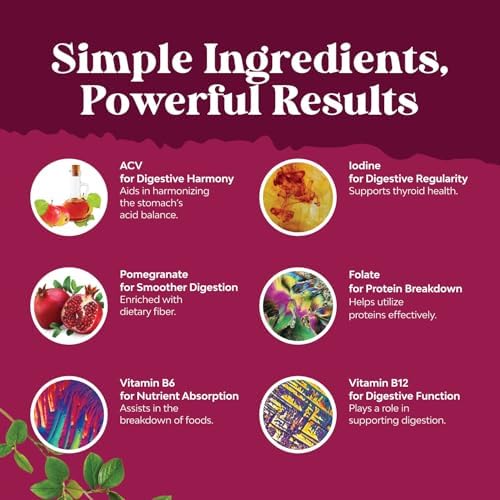 Apple Cider Vinegar Gummies for Weight Loss - Cleanse & Detox Gummies for Gut Health, Bloating & Energy Support - ACV Chews with B12 Vitamin, B6 & Pomegranate for Better Metabolism - 60 Count