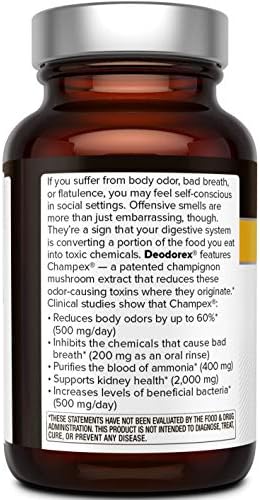 Quality of Life - Detoxification Support - Fight Bad Breath and Body Odor - Deodorex - 60 Vegicaps