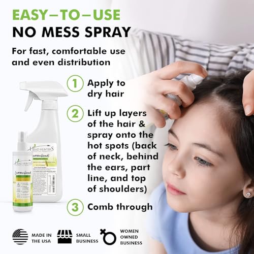 Head Hunters Lemon Heads Natural Head Lice Repellent Spray - Safe Lice Prevention for Kids