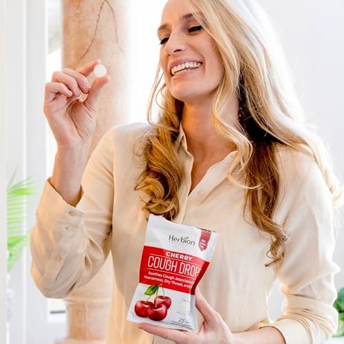 Herbion Naturals Cherry Cough Lozenges for Sore Throat Relief - 18 Count Oral Anesthetic