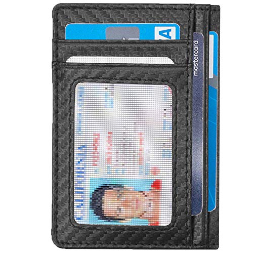 Minimalist RFID Blocking Slim Bifold Wallet - Pure Black