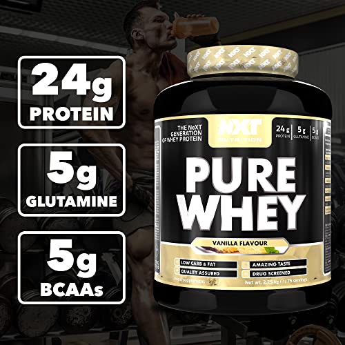 NXT Nutrition Pure Whey – Premium Whey Protein Powder for Muscle Growth & Recovery – 2.25kg, 75 Servings, Vanilla