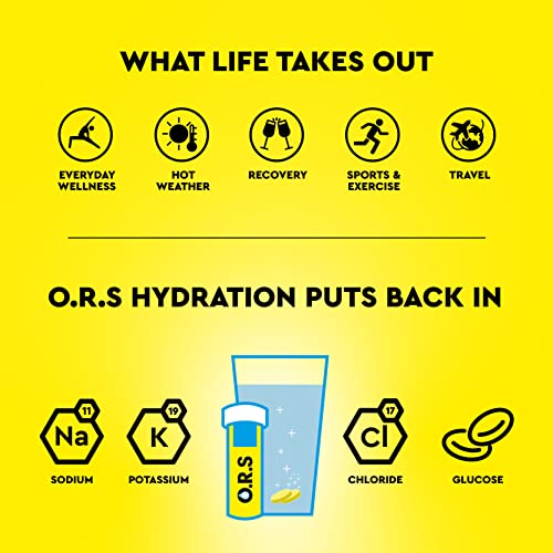 O.R.S Hydration Tablets with Electrolytes - Vegan & Gluten-Free - Natural Lemon Flavor (96 Tablets)