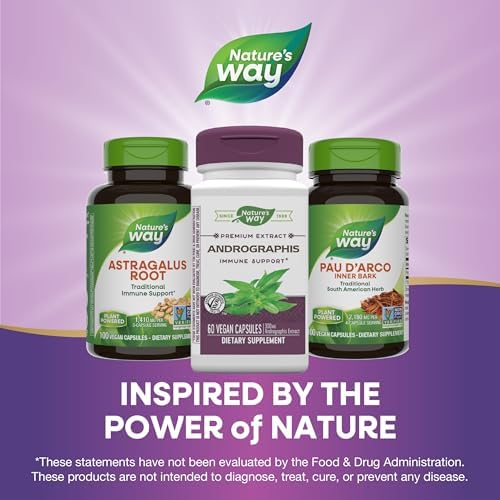 Nature's Way Premium Extract Andrographis, Immune Support*, 300 mg Andrographis Extract per serving, 60 Capsules