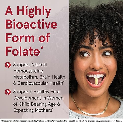 Jarrow Formulas Extra Strength Methyl Folate 400 mcg, Dietary Supplement for Cardiovascular and Neurologic Health Support, 60 Veggie Capsules, 60 Day Supply