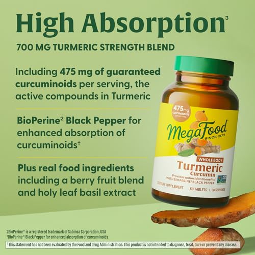 MegaFood Turmeric Strength for Whole Body - 60 Tablets