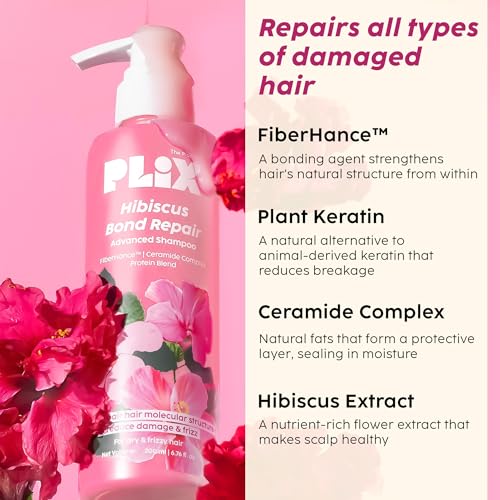 Plix The Plant Fix Hibiscus Bond Repair Advanced Shampoo (200ml) - For Damaged & Frizzy Hair