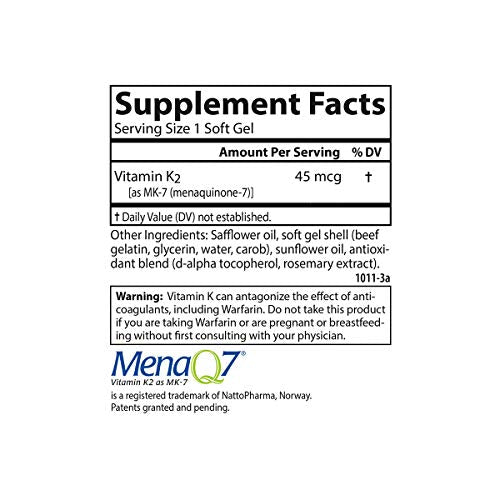Carlson Labs Vitamin K2 MK-7 45 mcg - 90 Soft Gels | Bone & Heart Health