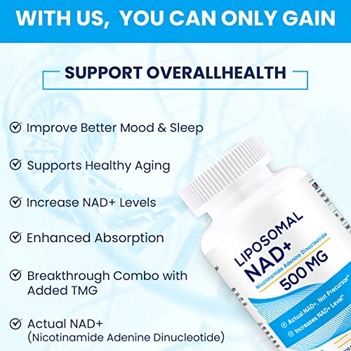 Liposomal NAD+ 500 MG with TMG 250 MG - Superior Absorption for Healthy Aging