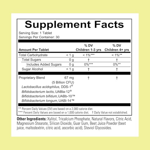ChildLife Essentials ChildBiotics Immune & Digestive Support - Kids Probiotic with Live Cultures, Non-GMO, Natural Berry Flavor, 30 Tablets