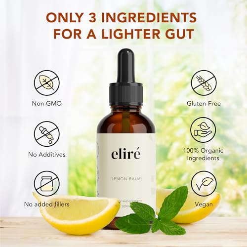 Elire Organic Lemon Balm Extract - Mood & Digestive Support - Alcohol-Free - Vegan, Non-GMO, Gluten-Free - 30ml