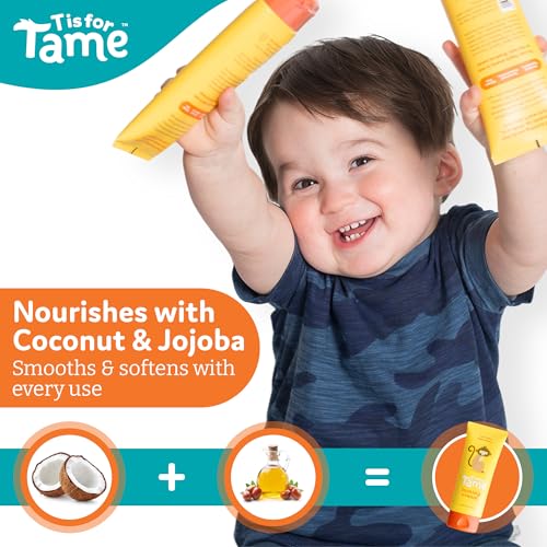 T is for Tame All-Natural Hair Taming Cream for Kids - Frizz & Flyaway Control with Coconut Oil