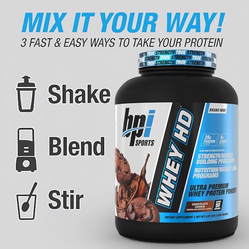 BPI Sports Whey HD Ultra Premium Protein Powder Chocolate Cookie - 4.2 Pound