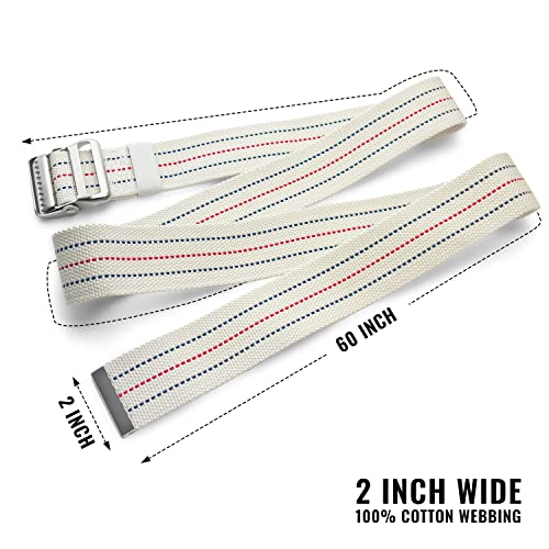 ASA TECHMED Gait Belts for Seniors - 60" Beige Caregiver Lifting Belt with Quick Release Buckle - Standing Assist Aid for Elderly Care