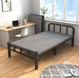 Wemart Twin Size Folding Bed with Mattress - Portable Roll Away Guest Bed (Black)