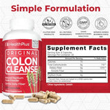 Health Plus The Original Colon Cleanse Caps 625mg 200 Capsules - Advanced Digestive Support