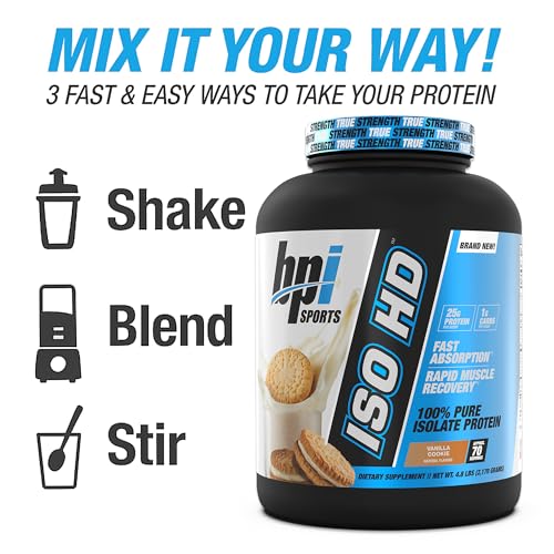 BPI Sports ISO HD 100% Pure Isolate Protein Vanilla Cookie - 4.8 lbs