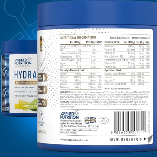 Applied Nutrition Hydration Electrolyte & Vitamin Powder - Lemon & Lime