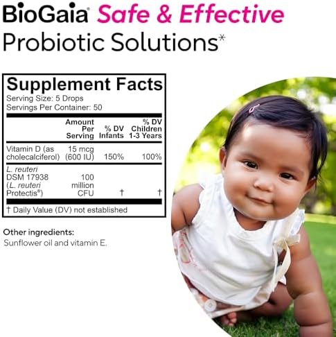 BioGaia Protectis Baby Probiotic + Vitamin D: 50-Day Supply