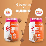 Dymatize ISO100 Hydrolyzed Whey Isolate Protein Powder - Dunkin' Cappuccino - 25g Protein, 95mg Caffeine, 5.5g BCAAs - 21.5 Oz