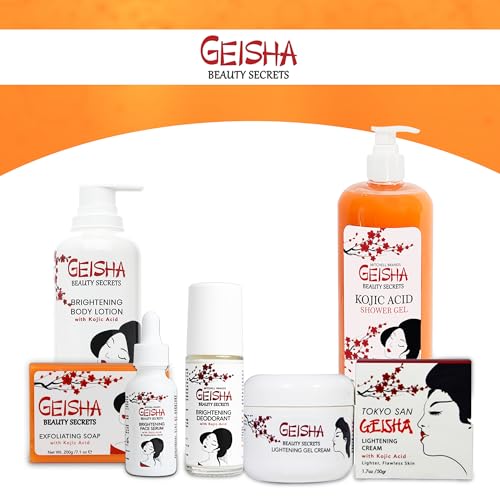 Geisha Kojic Acid Skin Brightening Body Wash - 33 oz - Even Out Skin Tone with Coconut Oil & Shea Butter