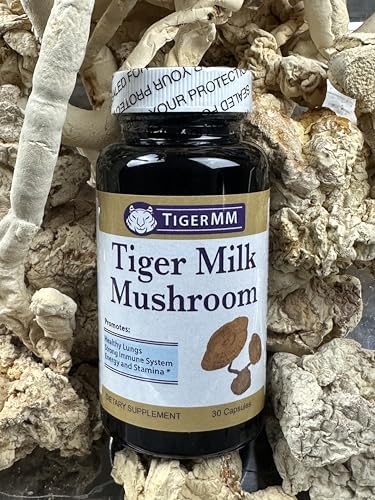 Tiger Milk Mushroom (Lignosus Rhino.) USA Grown Lung Respiratory Immune Support Supplement - 450mg Capsules