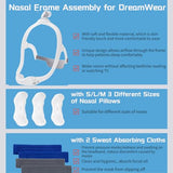 Gbbazu DreamWear Nasal Mask Frame Assembly with Headgear & 3-Size Pillows