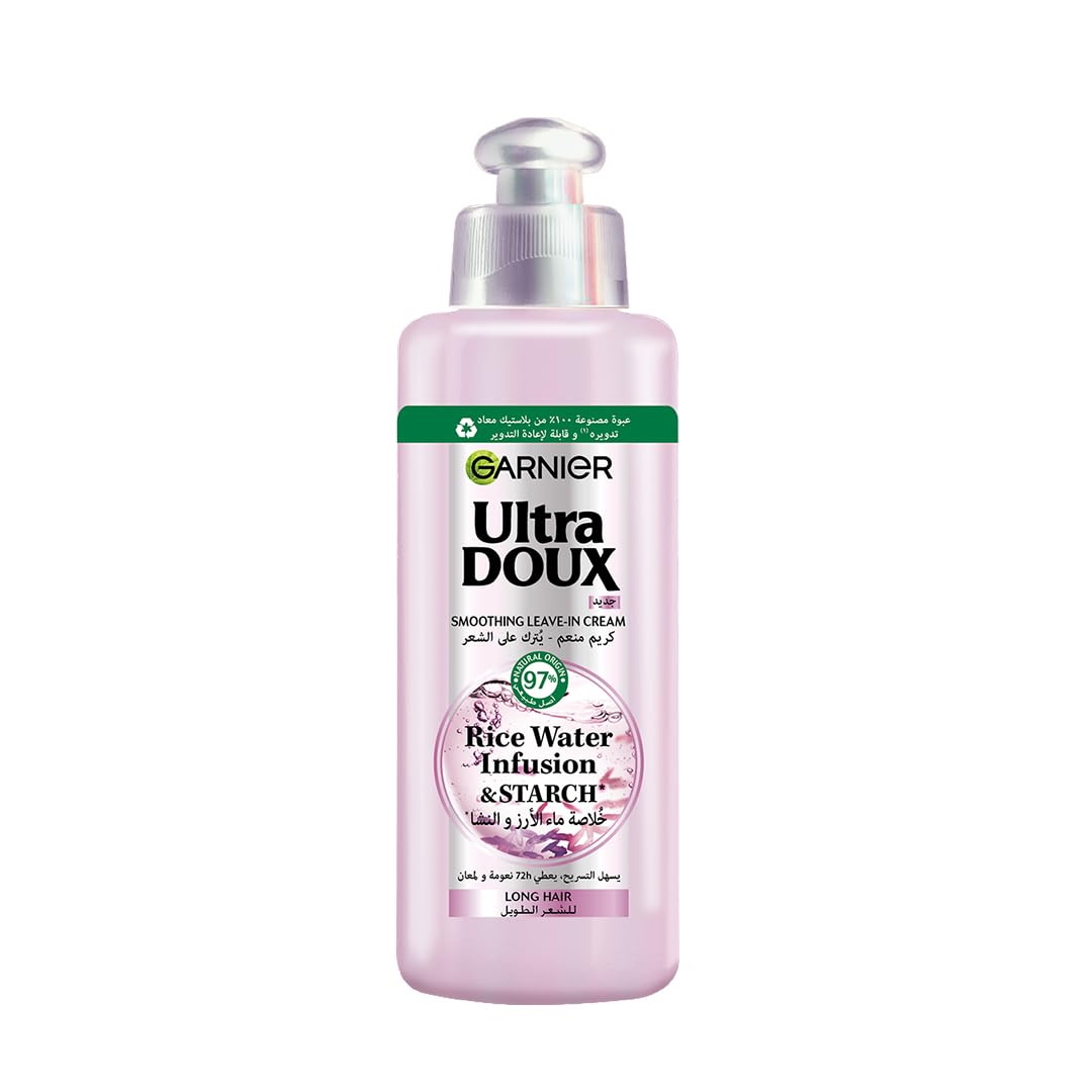 Garnier Ultra Doux Rice Water Leave-In Conditioner - 200ml for Soft, Shiny Hair