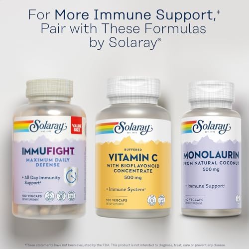 Solaray Buffered Vitamin C 500mg with Bioflavonoids - 100 Veg Capsules