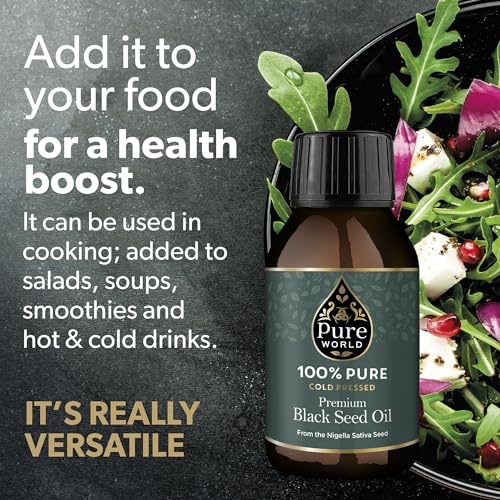 Pure World Black Seed Oil 100ml - High Strength Thymoquinone, Cold Pressed 100% Pure Virgin Nigella Sativa