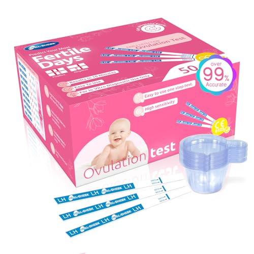 50-Count Ovulation Test Strips Fertility Predictor Kit with Urine Cups