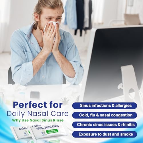 Sinus Rinse Salt Sachets - 55 Pack Neti Pot Refills