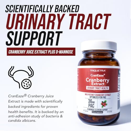CranEaze® Cranberry Juice Extract Plus D-Mannose – Supports Urinary Tract Health – 60 Capsules