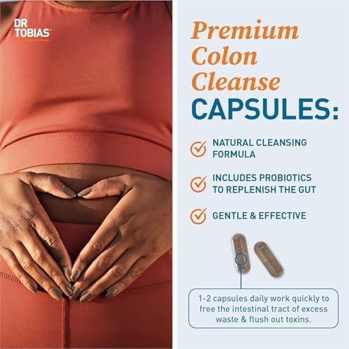 Dr. Tobias Colon 14 Day Cleanse, Advanced Gut Cleanse Detox for Women & Men with Cascara Sagrada, Psyllium Husk, Senna Leaf & Probiotics, Non-GMO Colon Cleanse, 28 Capsules 1-2 Daily