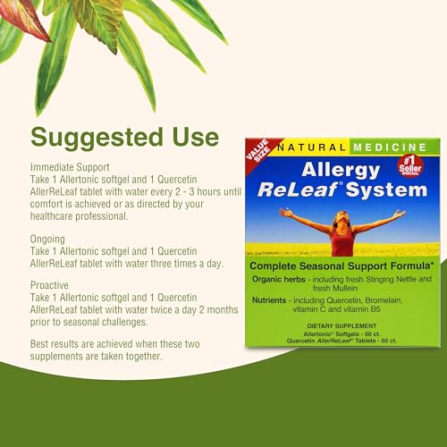 HERBS ETC. Allergy ReLeaf System 2 Bottles 60 Sofgels/Tablets - Natural Allergy Support