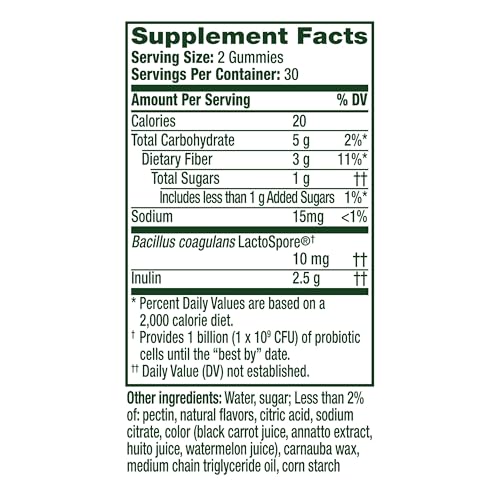 Align DualBiotic Prebiotic + Probiotic Gummies for Women & Men - Natural Fruit Flavors, 60 Count