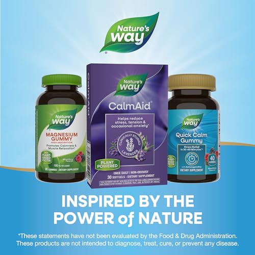 Nature's Way Calm Aid Softgels - Clinically Studied Lavender for Relaxation & Stress Relief (30 Count)