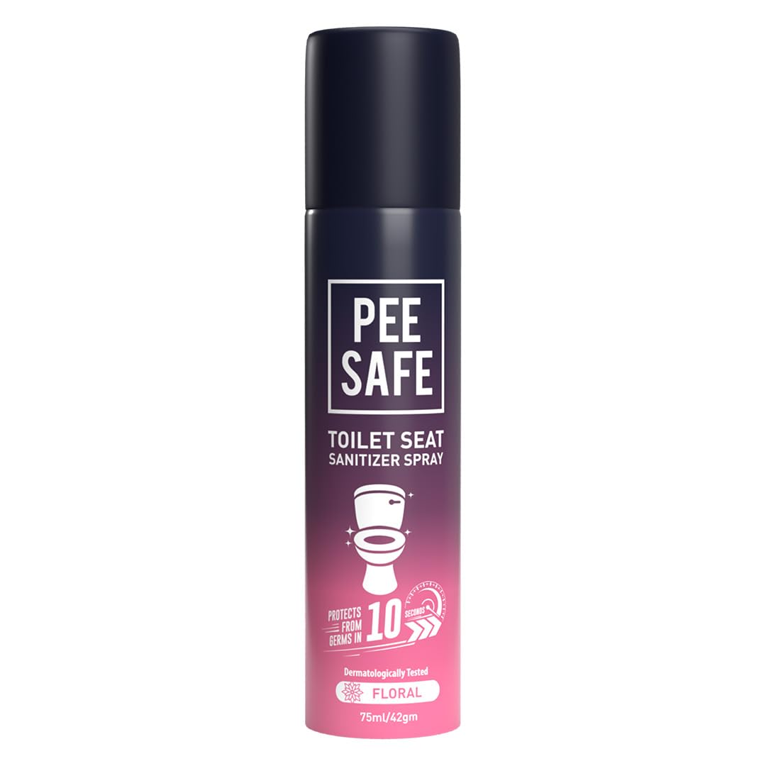 Pee Safe Floral Toilet Seat Sanitizer Spray 75ml - 99.9% Germ Protection, UTI Prevention, Travel Ready