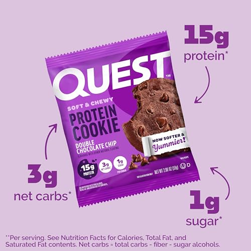 Quest Nutrition Double Chocolate Chip High Protein Cookies (12 Pack)