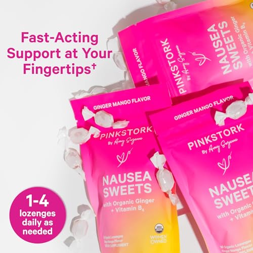 Pink Stork Organic Mango Sweets - Morning & Motion Sickness Relief (30 Candies)