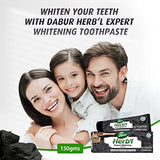 Dabur Herbal Activated Charcoal Whitening Toothpaste with Bamboo Toothbrush - 150g
