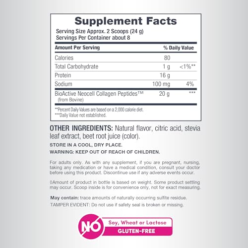 NeoCell Super Collagen Powder - Berry Lemon Flavor - 6,600mg Types 1 & 3 (6.7 oz)