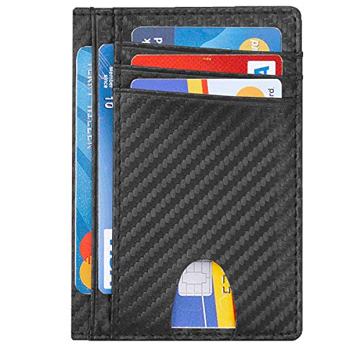 Minimalist RFID Blocking Slim Bifold Wallet - Pure Black