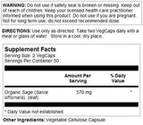Solaray Organic Sage: 100 VegCaps for Digestive & Cognitive Support