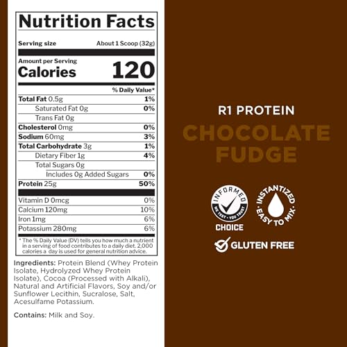 Rule 1 Whey Protein Powder - Chocolate Fudge 5 lbs Premium Whey Blend