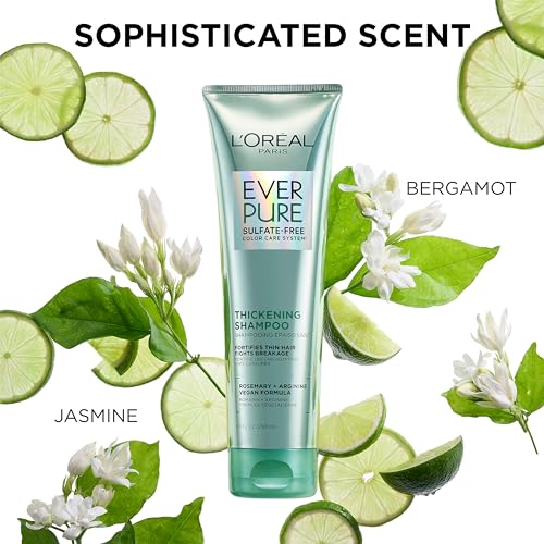 L'Oreal Paris EverStrong Thickening Shampoo - Sulfate-Free with Rosemary Leaf for Thin, Fragile Hair