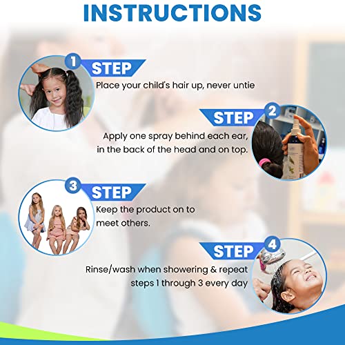 Lice Scare Away Peppermint & Rosemary Hair Spray - Natural Non-Toxic Lice Treatment for Kids & Adults